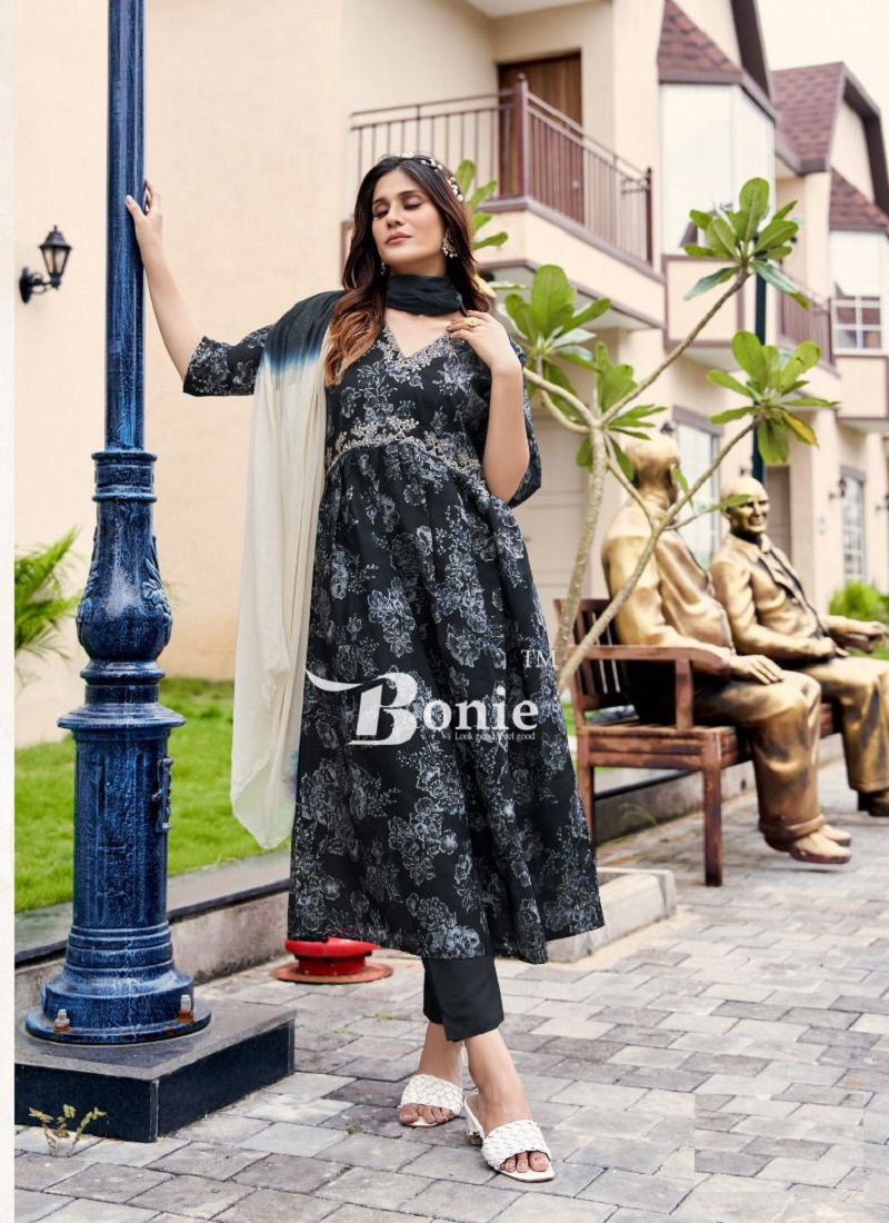 Bonie Shreya Vol 2 Printed Silk Aliya Cut Readymade Suits
